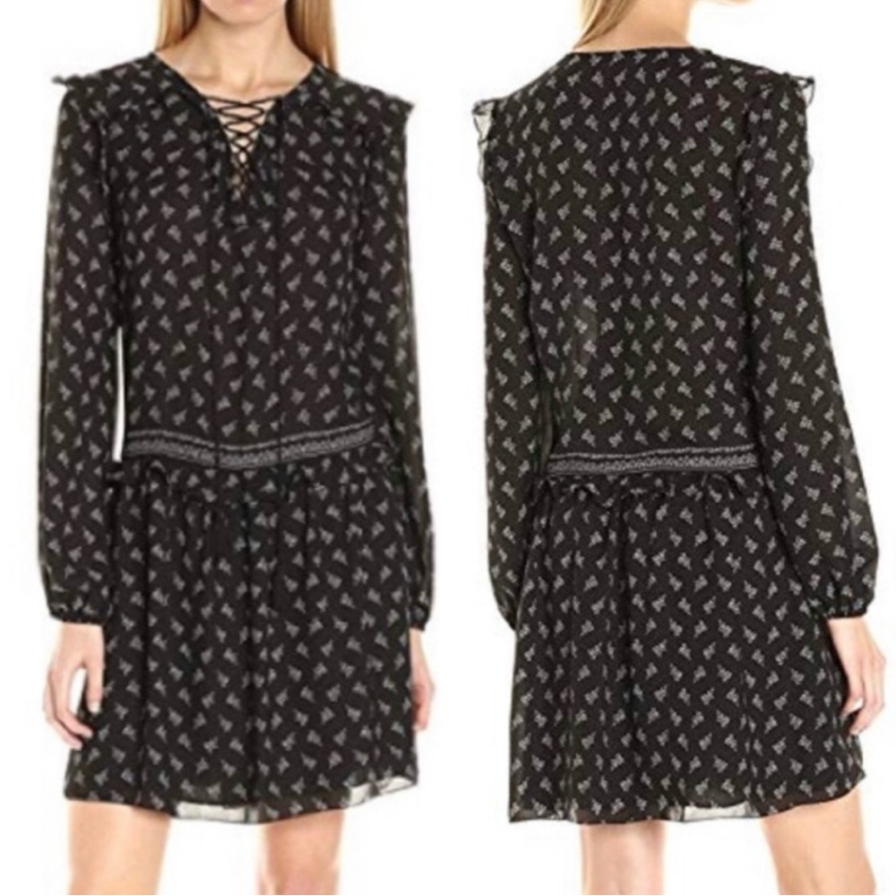 Max Studio Black And White Boho Tassel Dress size M